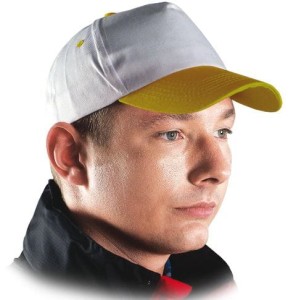 Czapka Z Daszkiem Ochronna Cieńsza CZ Reis Biało-Żółta