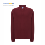 Koszulka polo męska z długim rękawem ochronna robocza JHK LS burgundy