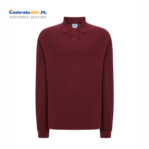 Koszulka polo męska z długim rękawem ochronna robocza JHK LS burgundy