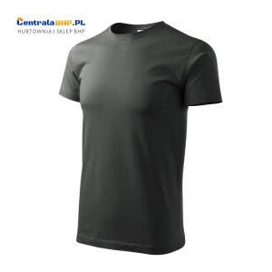 Koszulka bawełniana robocza męska BASIC 129 Adler Malfini 160g dla reklamy ciemny khaki