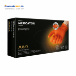 Rękawice nitrylowe gospodarcze i ochronne - bezpudrowe RMM-PGRIP niebieskie MERCATOR - opakowanie 50szt