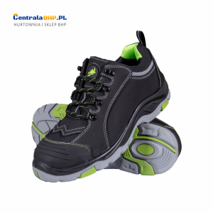 Obuwie ochronne półbuty bezpieczne DRAGON WINSON czarno-szaro-zielony Reis 39-47