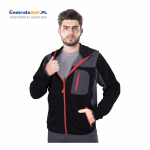 Bluza męska dziana ochronna z kapturem LH-SCOTER czarno-szaro-czerwony Leber&Hollman