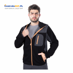 Bluza męska dziana ochronna z kapturem LH-SCOTER czarno-szaro-pomarańczowy Leber&Hollman