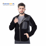 Bluza męska dziana ochronna z kapturem LH-SCOTER czarno-szaro-szary Leber&Hollman