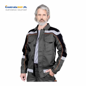 Bluza drelichowa ochronna robocza Promaster PROM-J z pasami odblaskowymi 300g stalowo-czarno-pomarańczowy Reis