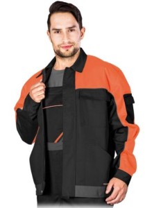 Bluza Robocza Promaster Męska Pod Nadruk Reis Czarno - Pomarańczowa