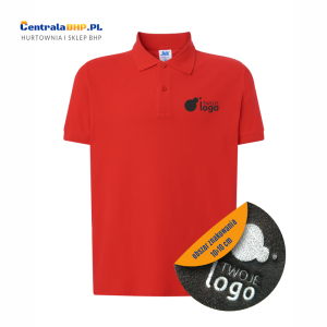 Koszulka Polo Męska Robocza Reklamowa JHK 200g red Z Logo Haftem