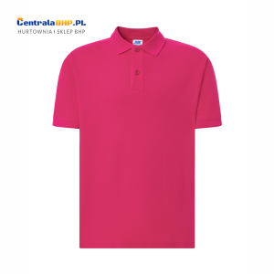 Koszulka Polo Męska JHK Bawełniana Robocza Reklamowa Pod Nadruk 200 g fucsia