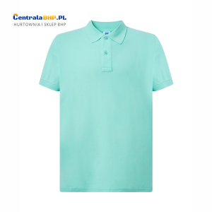 Koszulka Polo Męska JHK Bawełniana Robocza Reklamowa Pod Nadruk 200 g mint green