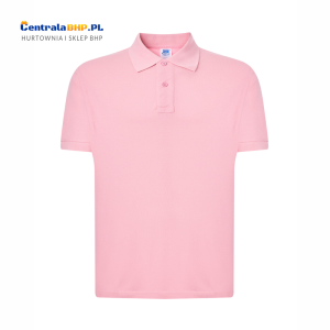 Koszulka Polo Męska JHK Bawełniana Robocza Reklamowa Pod Nadruk 200g pink