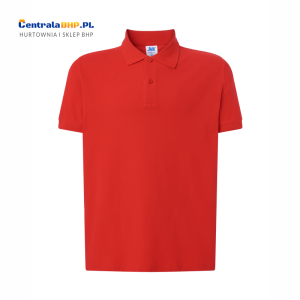 Koszulka Polo Męska JHK Bawełniana Robocza Reklamowa Pod Nadruk 200 g red