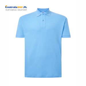 Koszulka Polo Męska JHK Bawełniana Robocza Reklamowa Pod Nadruk 200 g sky blue