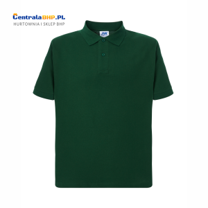Koszulka Polo Męska JHK Bawełniana Robocza Reklamowa Pod Nadruk 200 g  bottle green