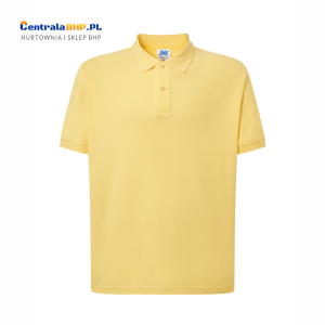 Koszulka Polo Męska JHK Bawełniana Robocza Reklamowa Pod Nadruk 200 g light yellow