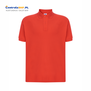 Koszulka Polo Męska JHK Bawełniana Robocza Reklamowa Pod Nadruk 200 g warm red