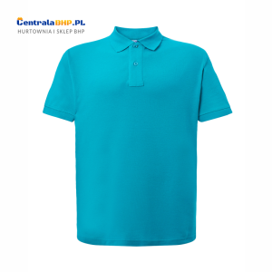 Koszulka Polo Męska JHK Bawełniana Robocza Reklamowa Pod Nadruk 200 g aquamarine