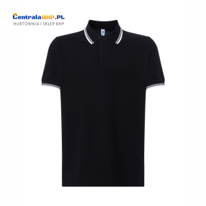 Koszulka Polo Męska JHK Bawełniana Robocza Reklamowa Pod Nadruk 200 g c-contrast black / white 