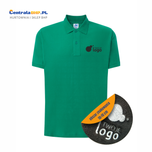 Koszulka polo męska robocza ochronna z haftowanym logo JHK 200g  kelly green