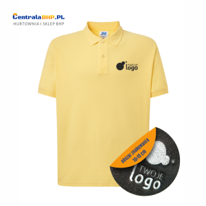 Koszulka polo męska robocza ochronna z haftowanym logo JHK 200g  light yellow