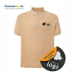 Koszulka polo męska robocza ochronna z haftowanym logo JHK 200g sand