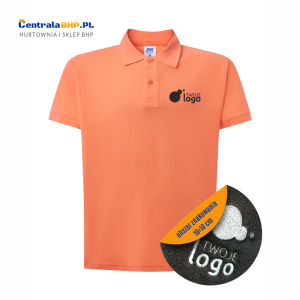 Koszulka polo męska robocza ochronna z haftowanym logo JHK 200g coral