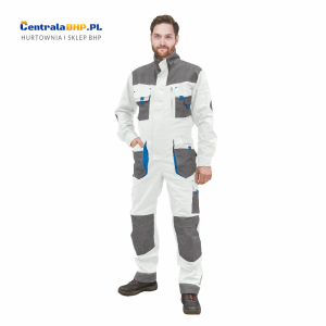 Kombinezon Roboczy Ochronny Męski LH - FMN - O Reis Biało - Szaro - Niebieski