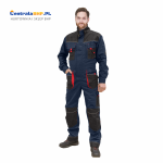 Kombinezon Roboczy Ochronny Męski LH - FMN - O Reis Granatowo - Czarno - Czerwony