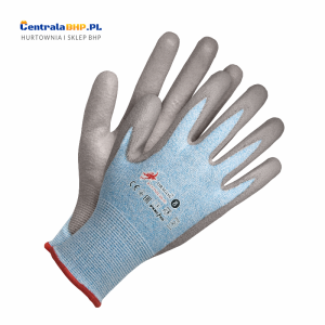 Rękawice ochronne powlekane poliuretanem R-CUTNIX-XB-PU NS DRAGON niebiesko-szary dla kobiet i mężczyzn - zestaw 12 par