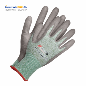 Rękawice ochronne powlekane poliuretanem R-CUTNIX-XD-PU ZS DRAGON zielono-szary dla kobiet i mężczyzn - zestaw 12 par 