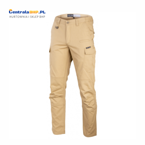 Spodnie bojówki slim fit Lahti Pro L40521 beżowe 
