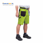 Spodenki Robocze Ochronne Formen Szorty Z Kieszeniami  Krótkie Spodnie Limonkowo - Brązowe Leber&Hollman