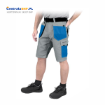 Spodenki Robocze Ochronne Foremen Szorty Z Kieszeniami  Krótkie Spodnie Jasnoszaro-Niebiesko-Czarne Leber&Hollman 