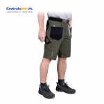 Spodenki Robocze Ochronne Foremen Szorty Z Kieszeniami  Krótkie Spodnie Khaki-Czarno-Szare Leber&Hollman