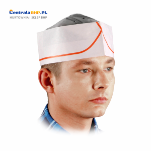 Czepek Ochronny Roboczy Furażerka CZPAP Reis Biało-czerwony
