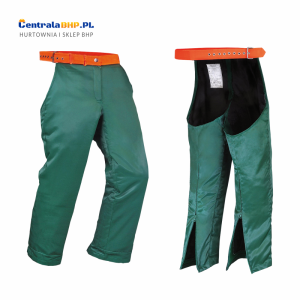Spodnie ochronne specjalistyczne Nogawice dla pilarza DR-PIL-N ZP zielono-pomarańczowy