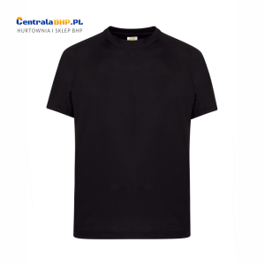 Koszulka męska poliestrowa T-Shirt męski z krótkim rękawem SPORTMAN JHK 130g black czarny