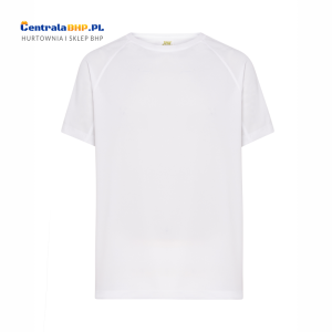 Koszulka męska poliestrowa T-Shirt męski z krótkim rękawem SPORTMAN JHK 130g white