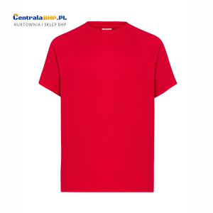 Koszulka męska poliestrowa T-Shirt męski z krótkim rękawem SPORTMAN JHK 130g red