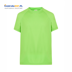 Koszulka męska poliestrowa T-Shirt męski z krótkim rękawem SPORTMAN JHK 130g lime