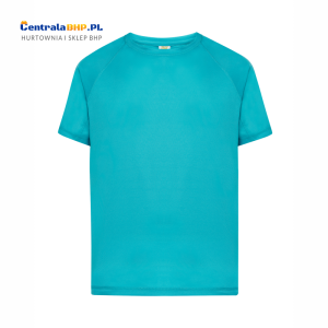 Koszulka męska poliestrowa T-Shirt męski z krótkim rękawem SPORTMAN JHK 130g turquoise