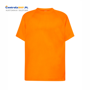 Koszulka męska poliestrowa T-Shirt męski z krótkim rękawem SPORTMAN JHK 130g orange fluor