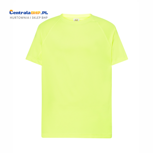 Koszulka męska poliestrowa T-Shirt męski z krótkim rękawem SPORTMAN JHK 130g gold fluor