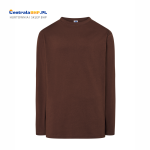 Koszulka bawełniana z długim rękawem t-shirt męski 100% bawełna JHK TSRA150LS chocolate