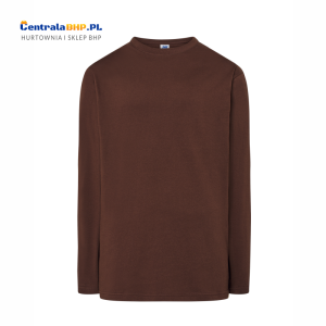 Koszulka bawełniana z długim rękawem t-shirt męski 100% bawełna JHK TSRA150LS chocolate