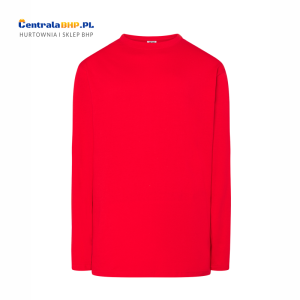 Koszulka bawełniana z długim rękawem t-shirt męski 100% bawełna JHK TSRA150LS warm red