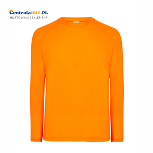 Koszulka sportowa z długim rękawem męska 100% poliester JHK SPORTMAN LS orange  fluor