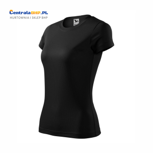 Koszulka damska poliestrowa sportowa szybkoschnąca FANTASY 140 o gramaturze 150g/m Adler Malfini t-shirt techniczny czarny