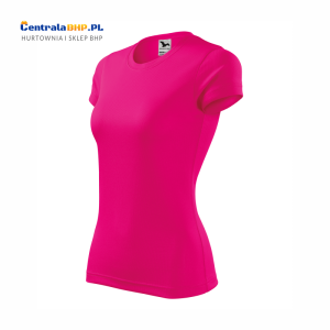 Koszulka damska poliestrowa sportowa szybkoschnąca FANTASY 140 o gramaturze 150g/m Adler Malfini t-shirt techniczny neon różowy