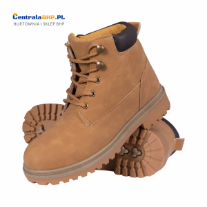 Trzewik damski za kostkę syntetyczny HORTEN kolor: miodowy